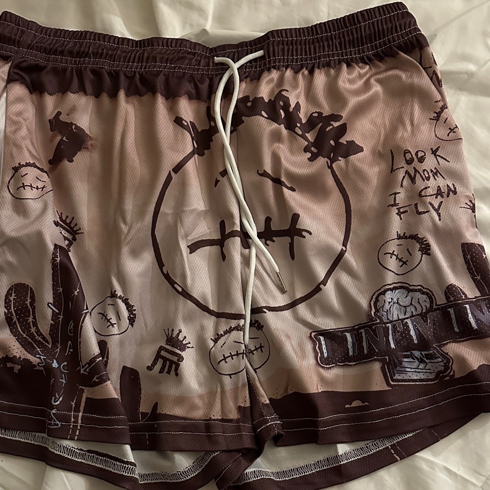 Brown Graphic Men's Shorts
